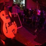 Gibson guitar, Garnet amp, and drums on stage at the Boathouse in Kitchener, ON Canada